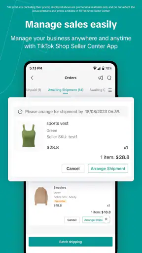 TikTok Shop Seller Center screenshot