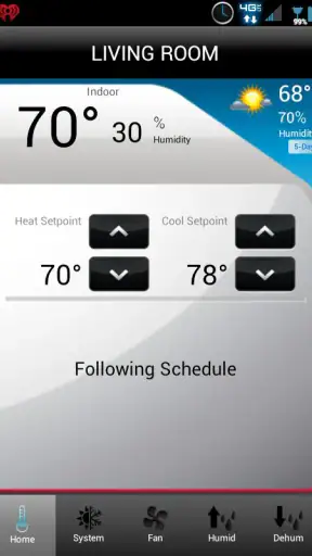 Total Connect Comfort screenshot