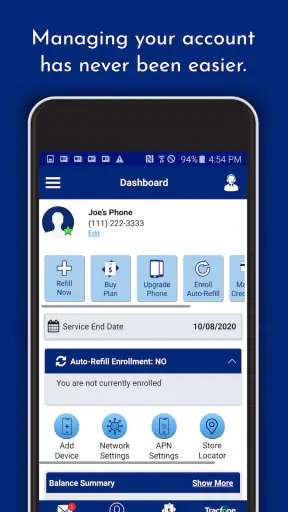 TracFone My Account screenshot