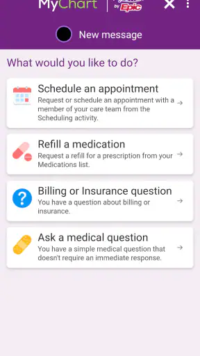 Trinity Health MyChart screenshot