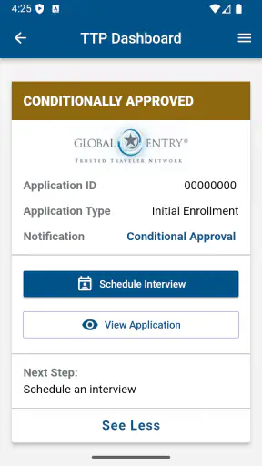 Trusted Traveler Programs screenshot