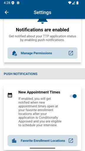 Trusted Traveler Programs screenshot