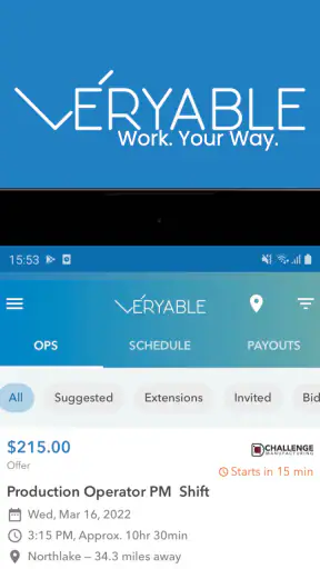 Veryable: Work. Next Day Pay screenshot