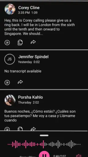 Visual Voicemail screenshot
