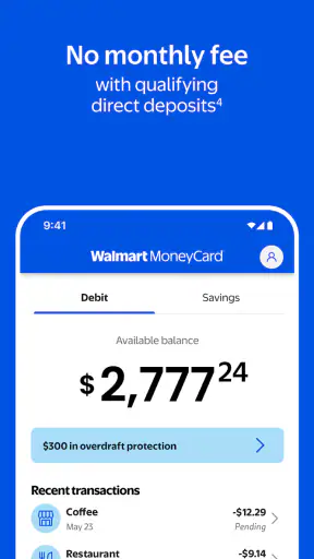 Walmart MoneyCard screenshot