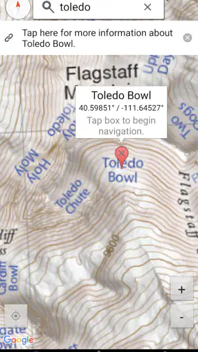 Wasatch Backcountry Skiing Map screenshot