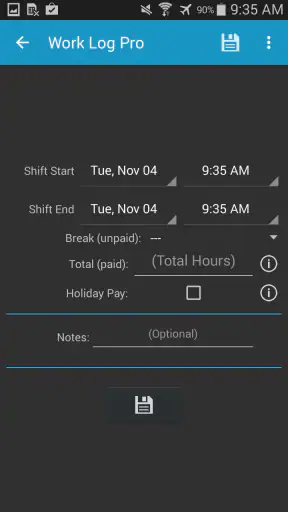 Work Log Pro screenshot