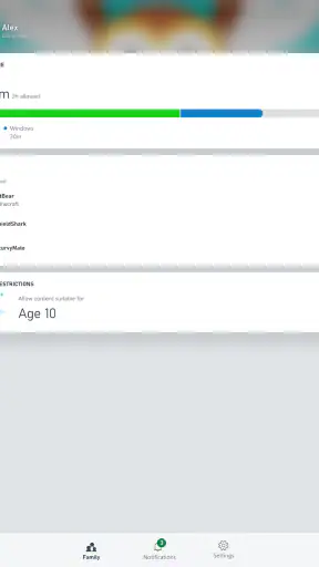 Xbox Family Settings screenshot