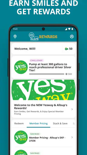 Yesway & Allsup’s Rewards screenshot