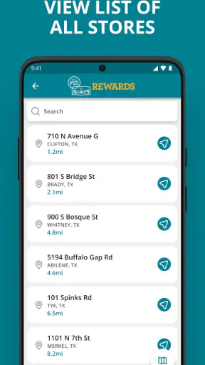 Yesway & Allsup’s Rewards screenshot
