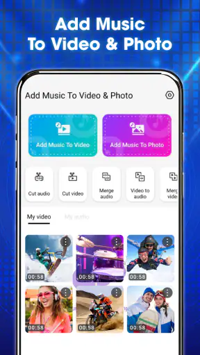 Agregar música a videos, fotos screenshot