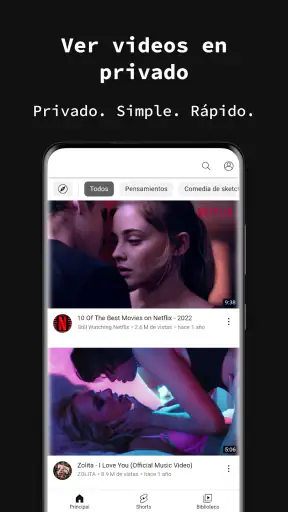 aplicación navegador privado screenshot