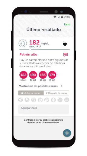 ​Aplicación OneTouch Reveal® screenshot