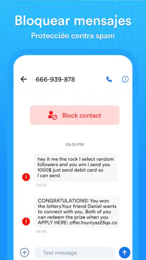 App de mensajería y SMS segura screenshot