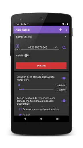 Auto rellamada screenshot