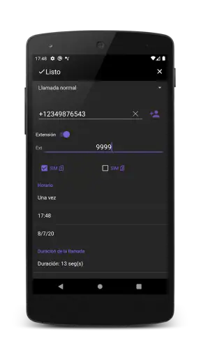 Auto rellamada screenshot