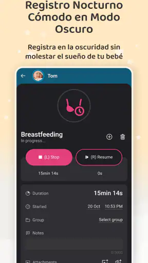 Baby Daybook Lactancia materna screenshot