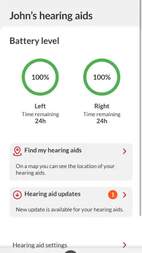 Bernafon App screenshot