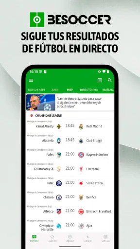 BeSoccer  Resultados de Fútbol screenshot