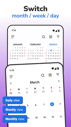 Calendario: tareas screenshot