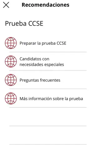 CCSE Nacionalidad Española screenshot
