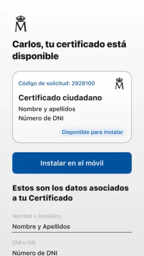 Certificado digital FNMT screenshot