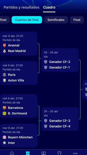 Champions League oficial screenshot