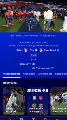Champions League oficial screenshot