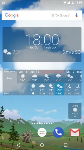 Clima preciso YoWindow screenshot