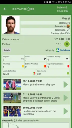 Comunio screenshot