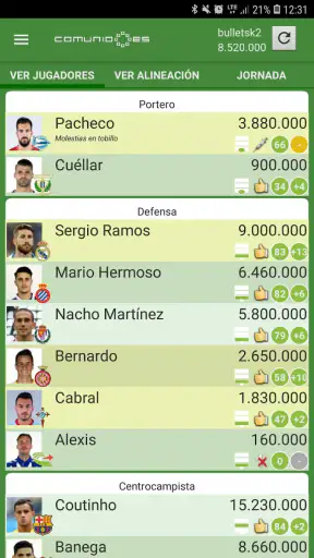 Comunio screenshot