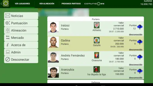 Comunio screenshot
