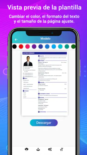 Currículum vítae: Crear CV PDF screenshot