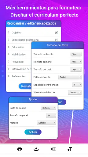 Currículum vítae: Crear CV PDF screenshot