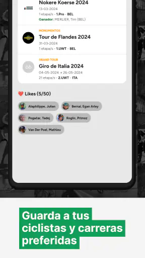 Cyclingoo: Resultados ciclismo screenshot