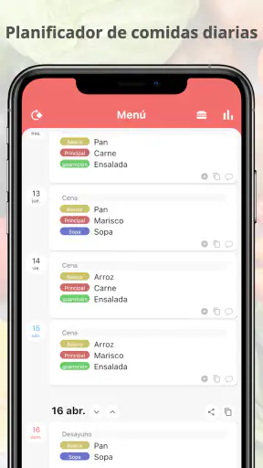 Diario Comida Planificador screenshot