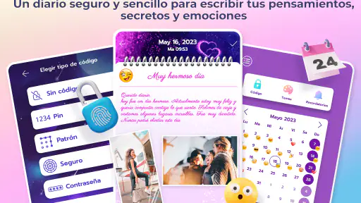 Diario secreto con contraseña screenshot