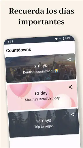 Días hasta - cuenta regresiva screenshot