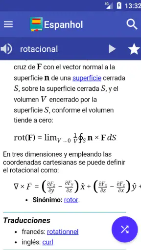 Diccionario español screenshot