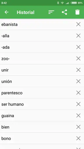 Diccionario español screenshot