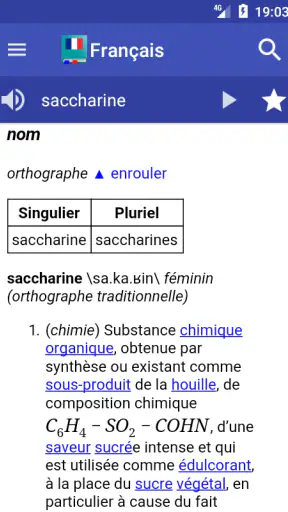 Diccionario francés screenshot