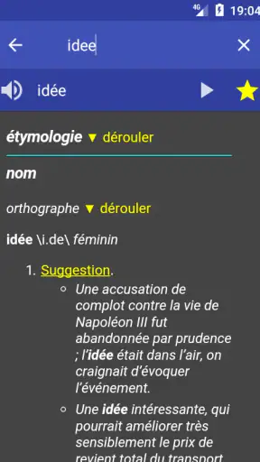 Diccionario francés screenshot