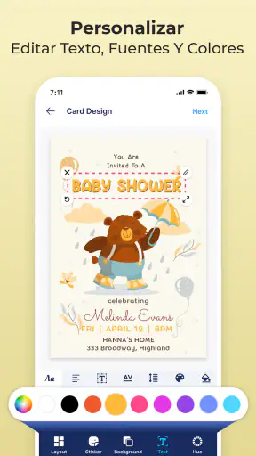Diseño tarjeta de invitación screenshot