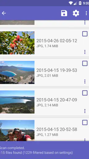 DiskDigger Pro file recovery screenshot
