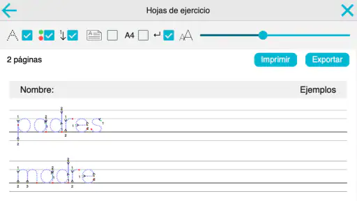 Escribo en letras de imprenta screenshot