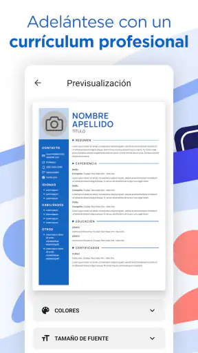 IA Crear Currículum - CV PDF screenshot