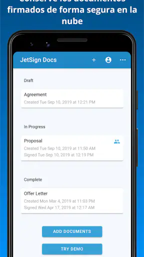 JetSign: Rellenar y firmar PDF screenshot