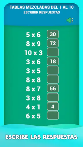 Juego de tablas de multiplicar screenshot
