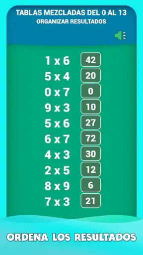 Juego de tablas de multiplicar screenshot