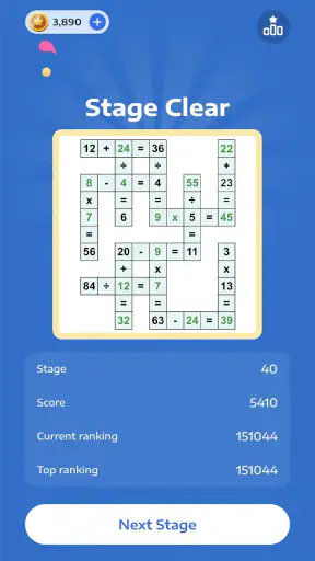 Juego Matemático, Crossmath screenshot